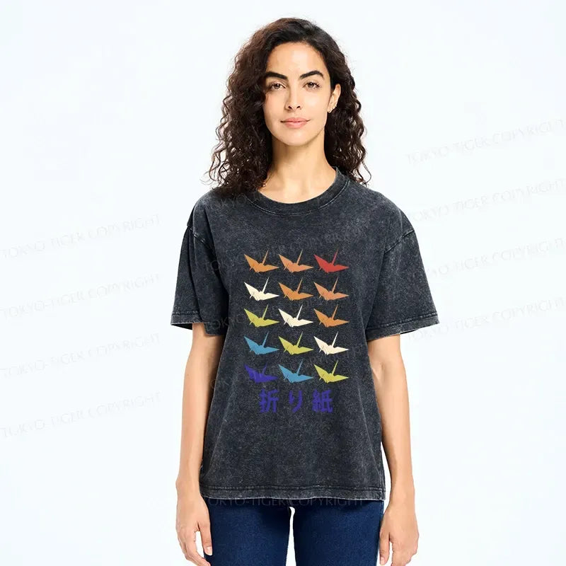 Japanese Traditional Origami T-Shirt for Daily Wear