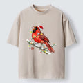 Kyoto-Lion Christmas Cute Cardinal Bird Washed T-Shirt