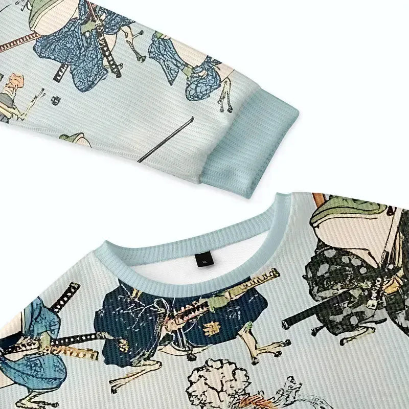 Kyoto-Lion Frog Samurai Christmas Ugly Sweatshirt