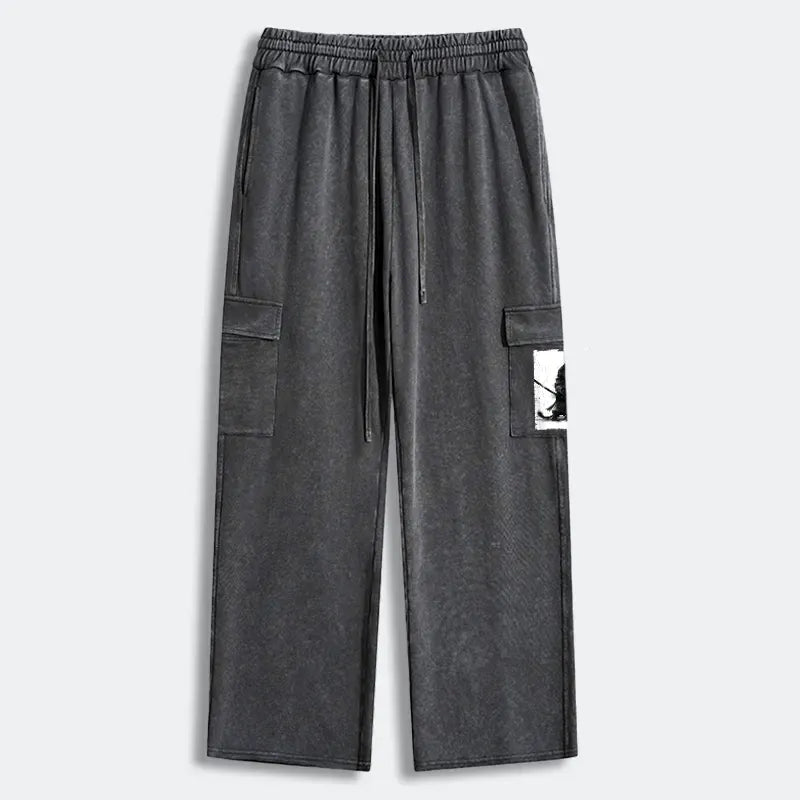 Retro Japanese Cat Samurai Sweatpants