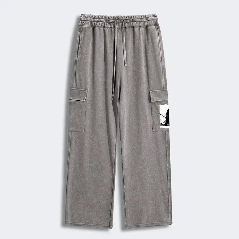 Retro Japanese Cat Samurai Sweatpants