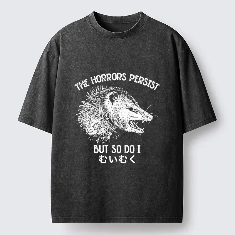 Kyoto Lion Raccoon Dark Humor Washed T-Shirt