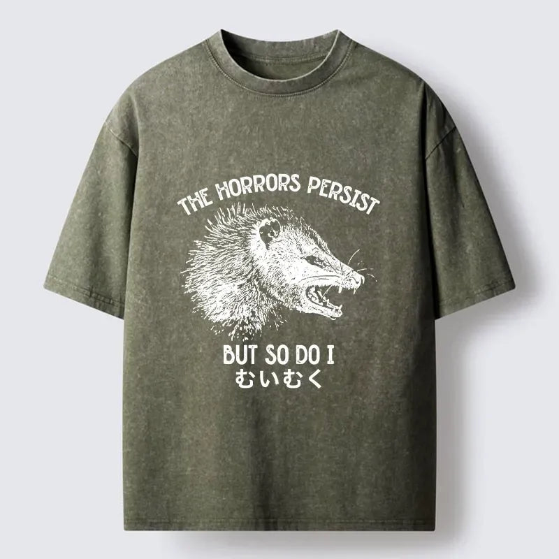 Funny Japanese T-Shirt with Raccoon Design