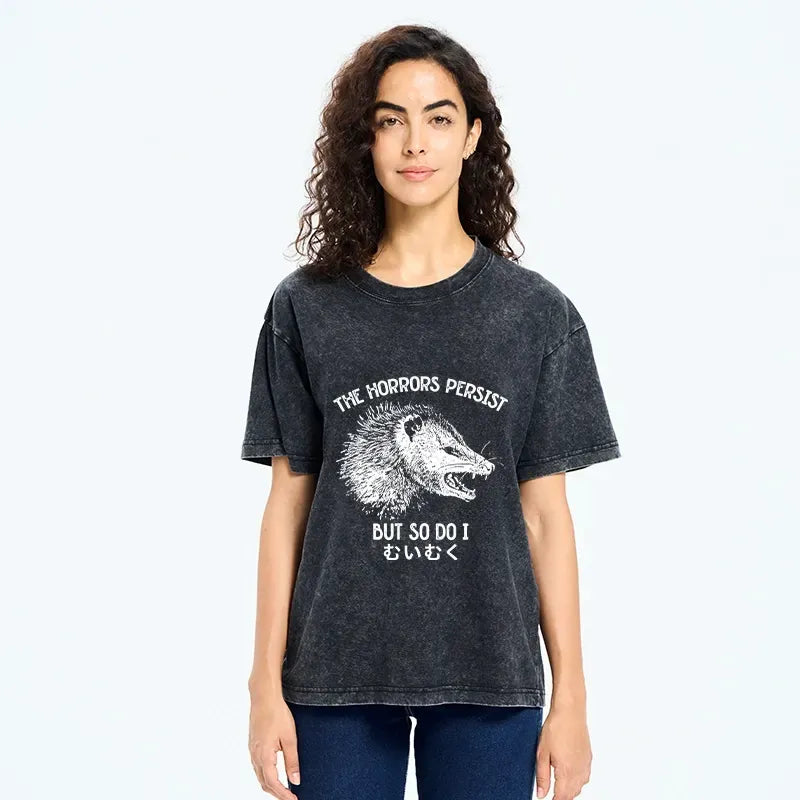 Funny Japanese T-Shirt with Raccoon Design