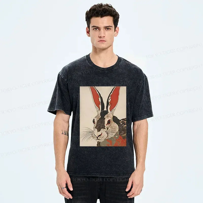 Vintage Japanese Rabbit Tee for Daily Wear