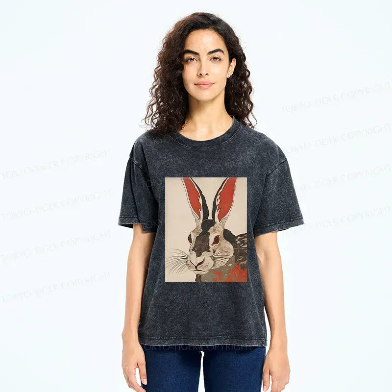 Kyoto-Lion Vintage Japanese Rabbit Washed T-Shirt