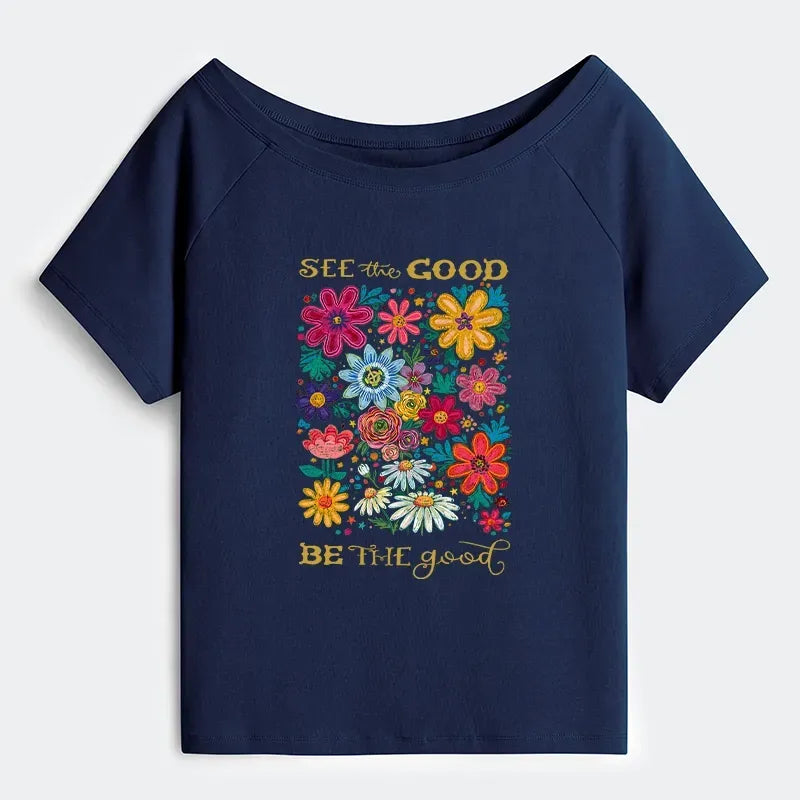 Japanese Vintage Off Shoulder T-Shirt