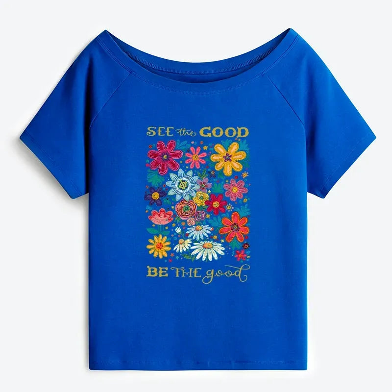 Japanese Vintage Off Shoulder T-Shirt