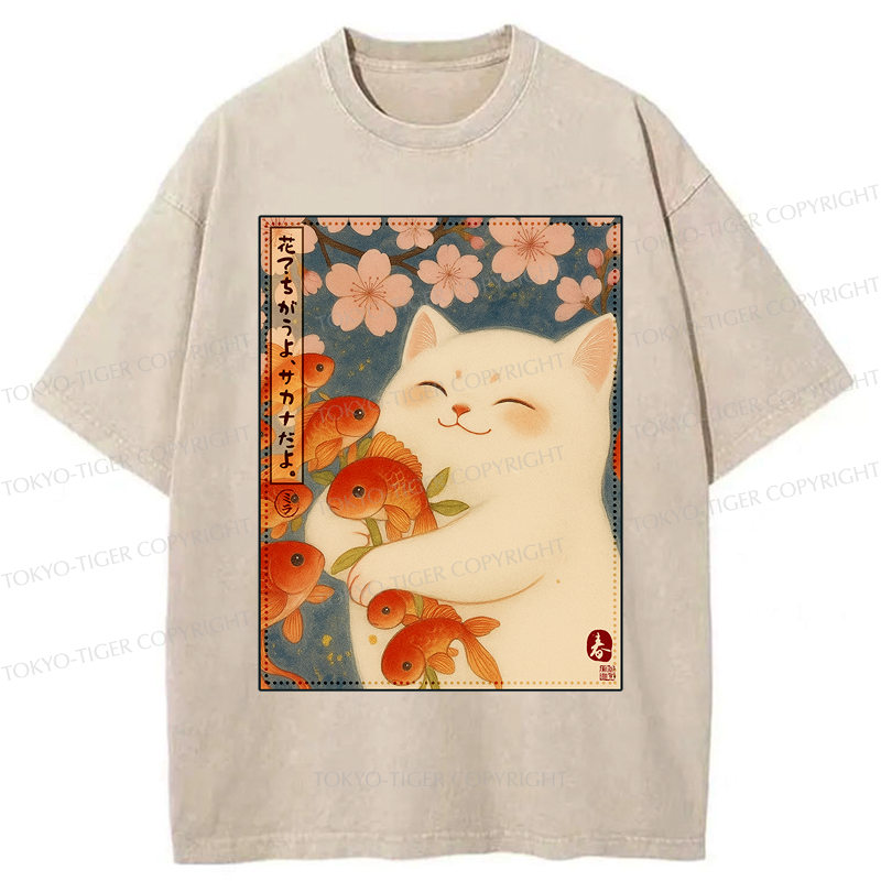 washed vintage cat shirt for vacation
