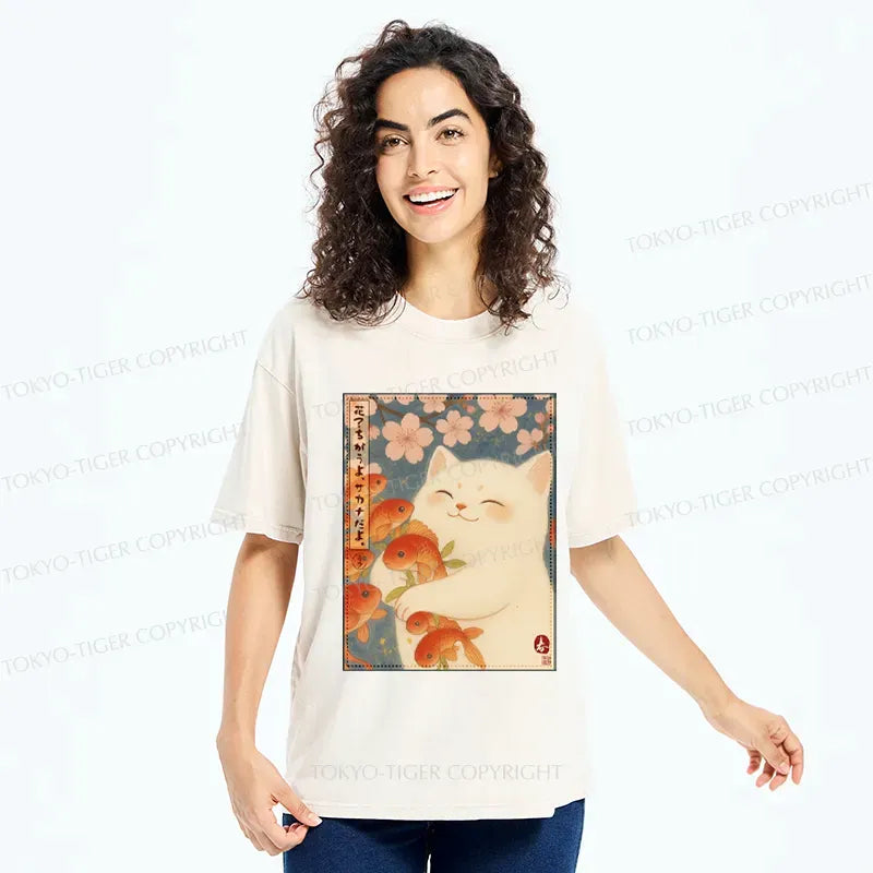 funny ukiyoe cat t shirt trending gift