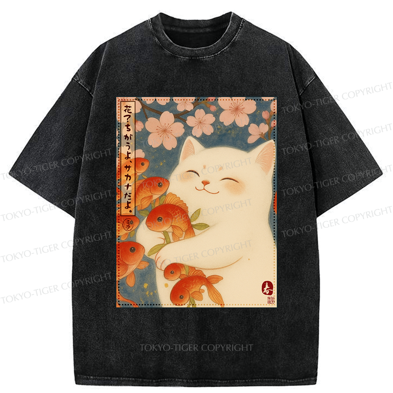 washed vintage cat shirt for vacation