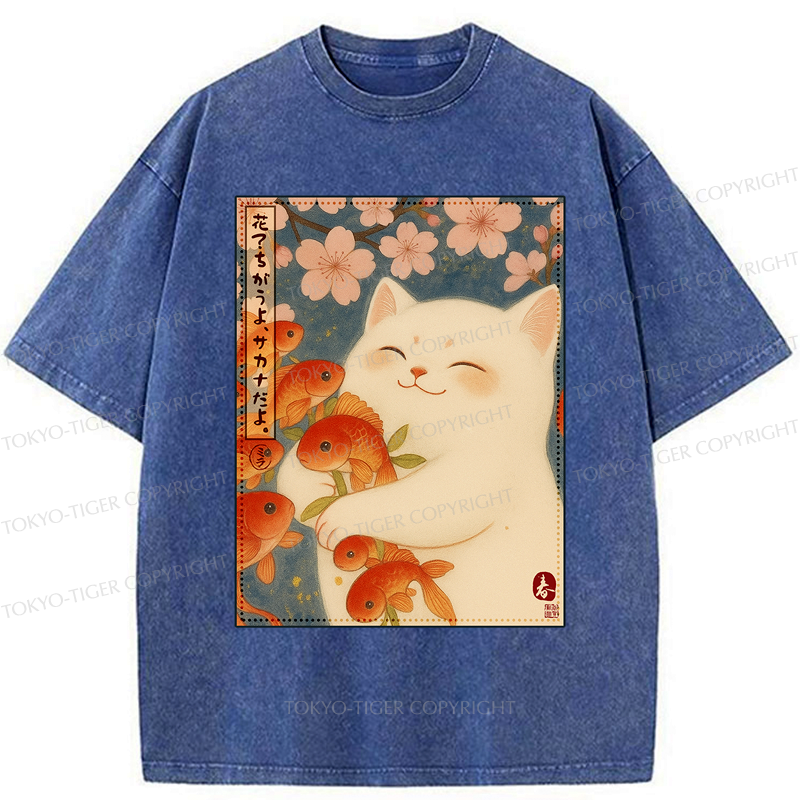 funny ukiyoe cat t shirt trending gift