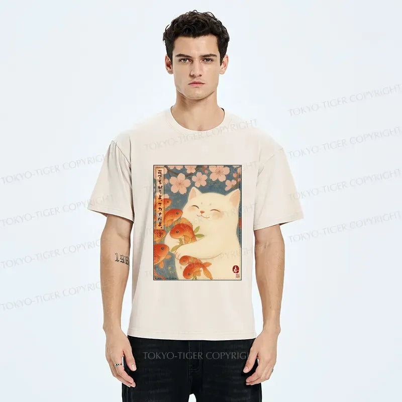 washed vintage cat shirt for vacation