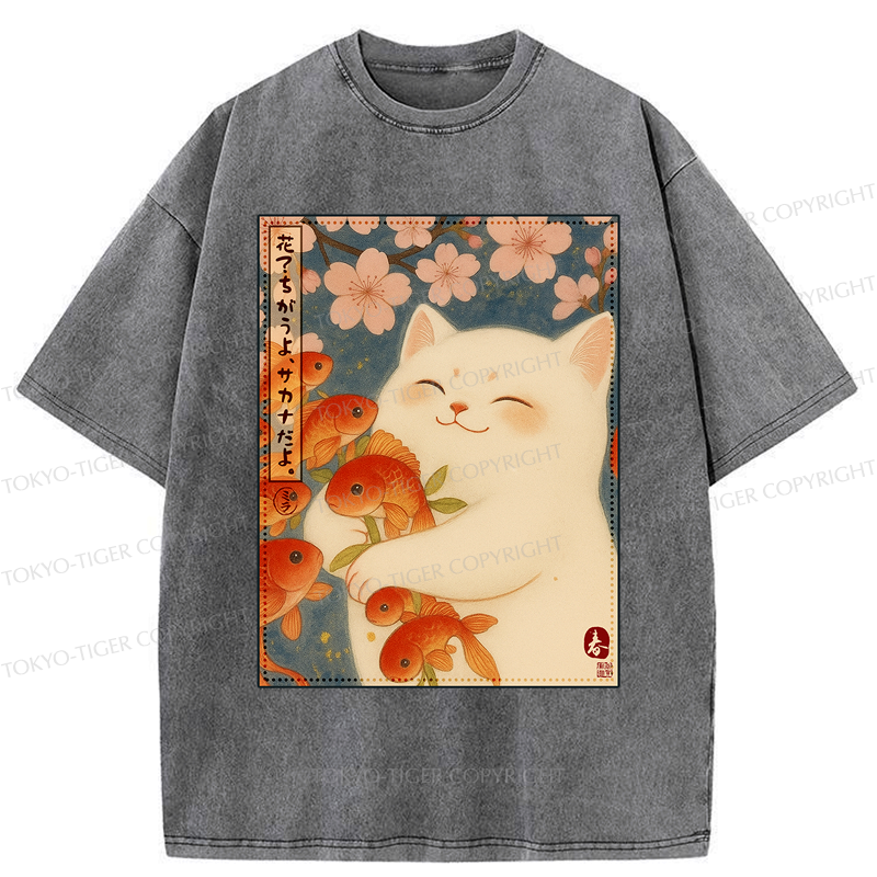 washed vintage cat shirt for vacation