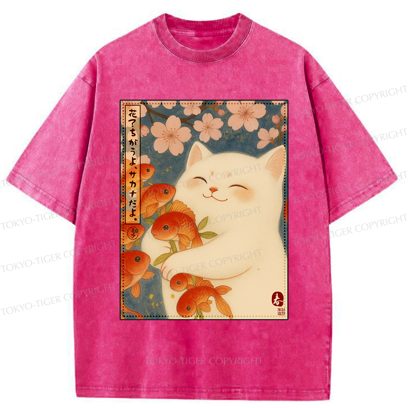 washed vintage cat shirt for vacation