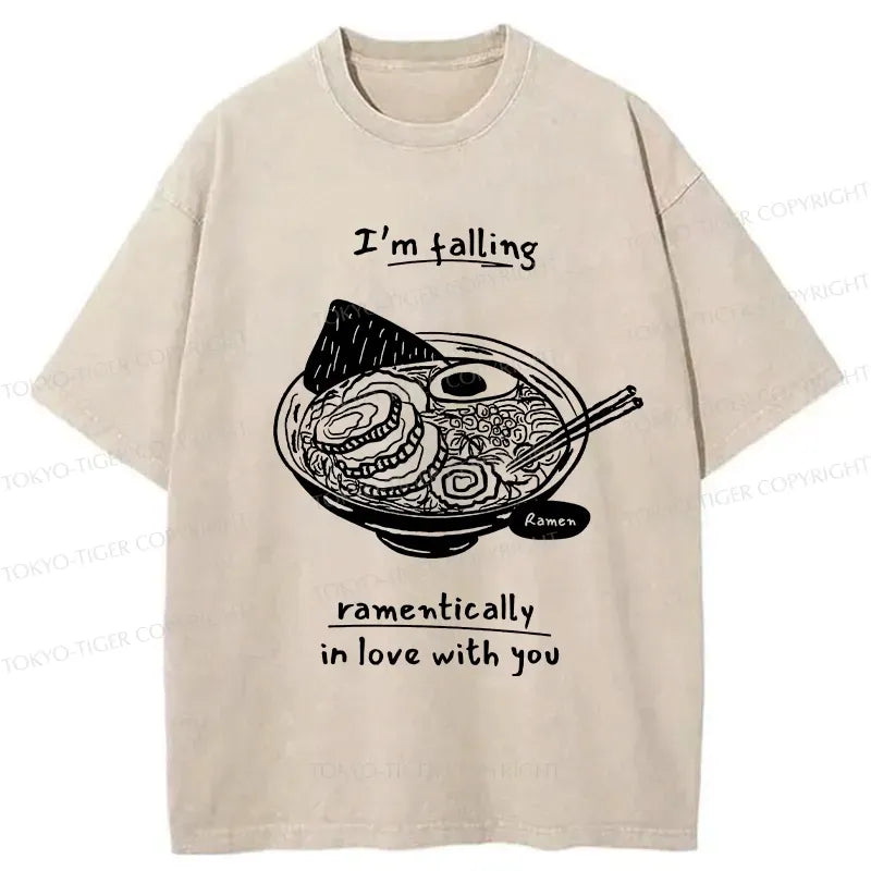 Kyoto-Lion I'm Falling In Love With Ramen Washed T-Shirt