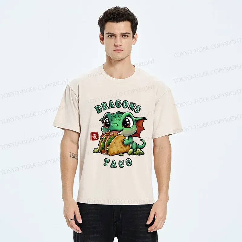Japanese Dragon Washed T-Shirt for Men