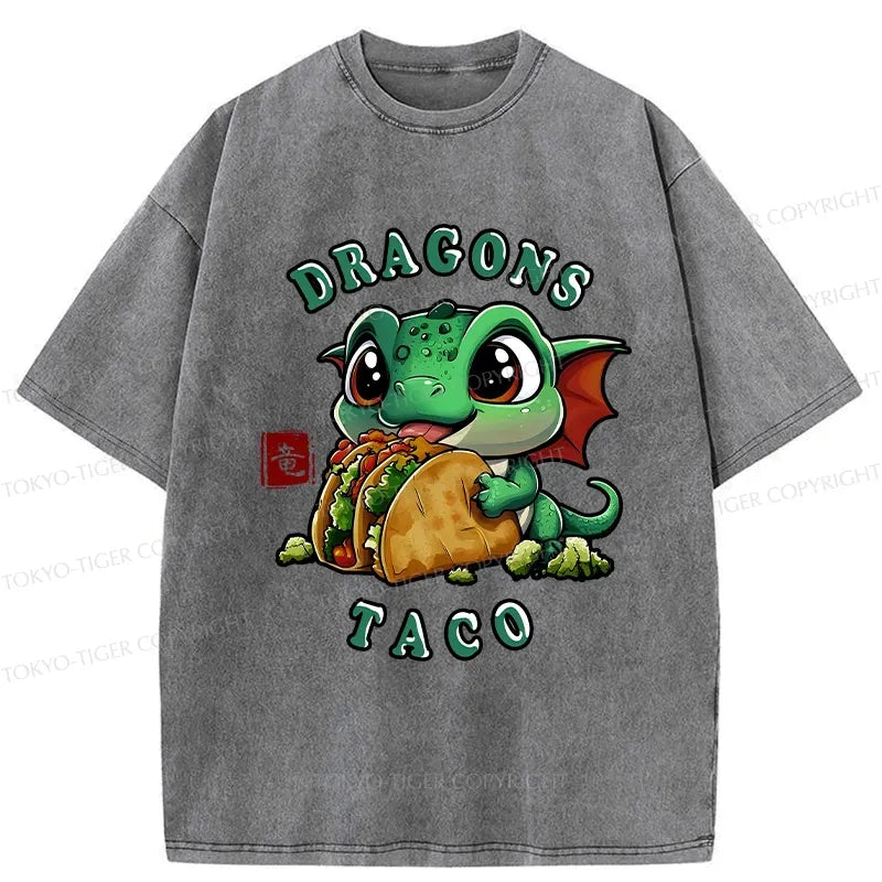 Japanese Dragon Washed T-Shirt for Men