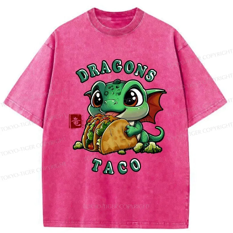 Japanese Dragon Washed T-Shirt for Men