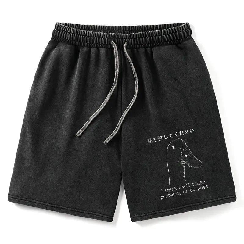 funny japanese goose shorts for daily wear
