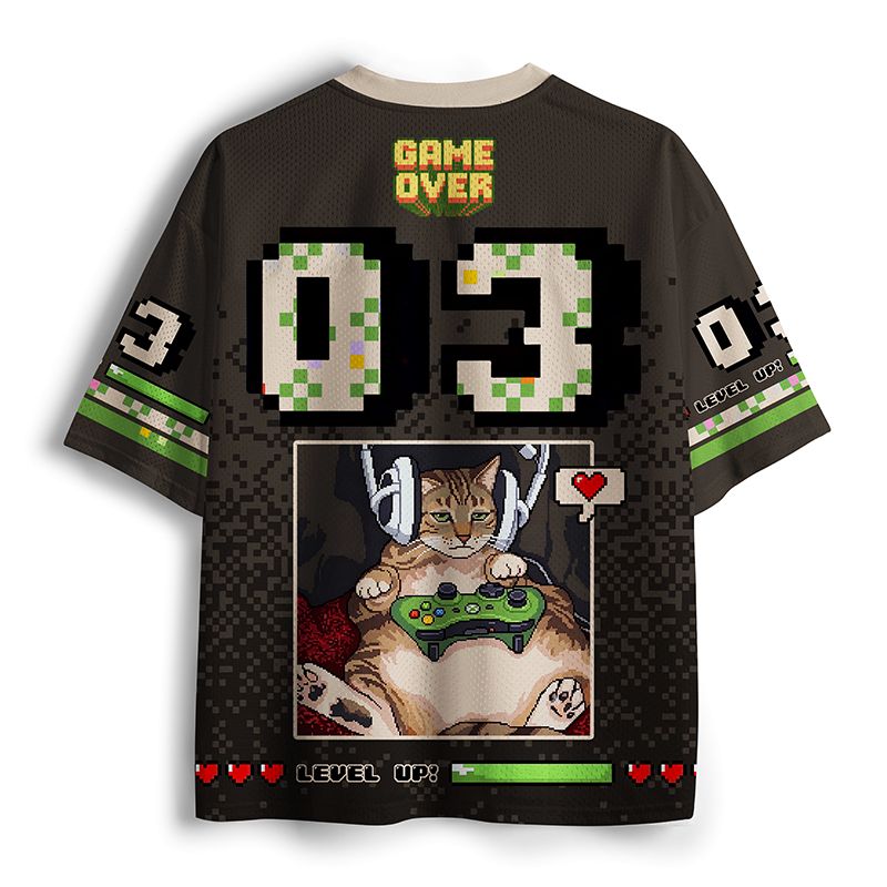 Japanese Cat Mesh Jersey Trendy