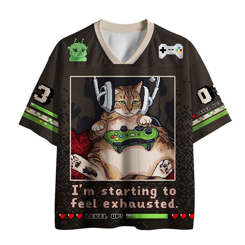Japanese Cat Mesh Jersey Trendy