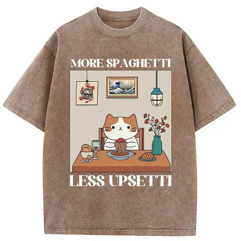funny japanese cat spaghetti t shirt
