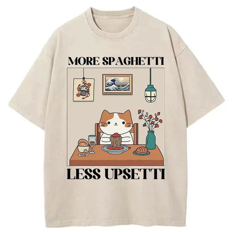 funny japanese cat spaghetti t shirt