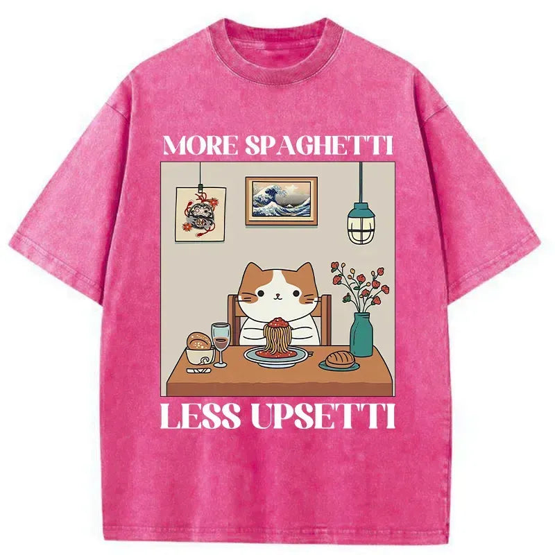 funny japanese cat spaghetti t shirt