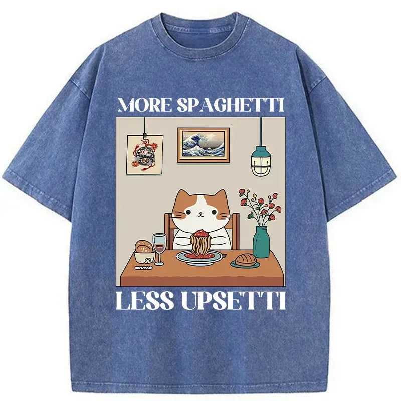 washed unisex cat tee for daily wear
