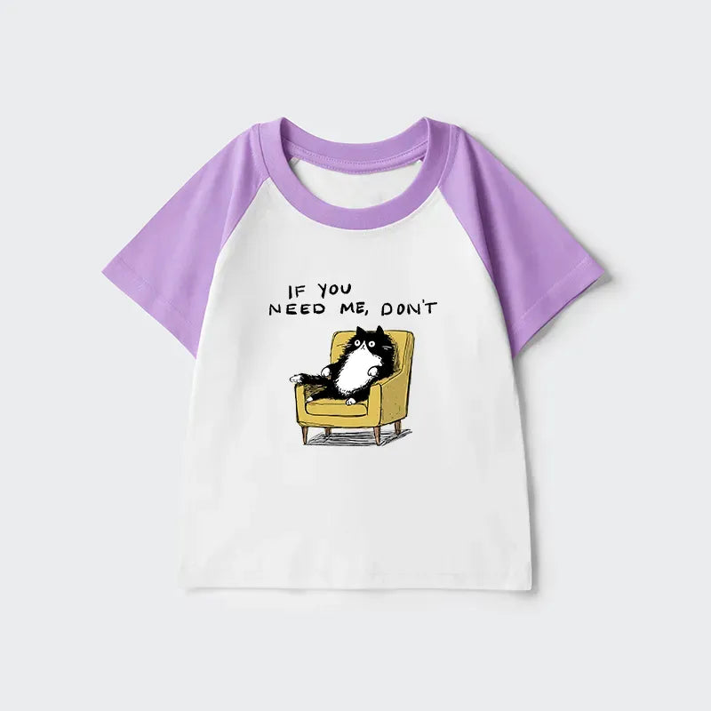 Kyoto-Lion Unavailable Cat Kids Raglan T-shirt