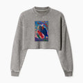 Japanese Ukiyoe Rabbit Crop Sweatshirt