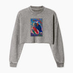 Japanese Ukiyoe Rabbit Crop Sweatshirt