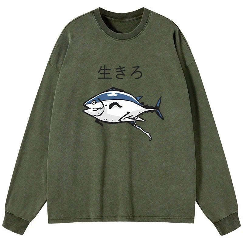 Kyoto lion running fish vintage t-shirt