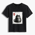 Japanese Black Cat Ink Painting T-Shirt