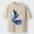 Japanese Rabbit Art Washed T-Shirt
