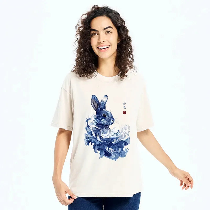 Vintage Rabbit T-Shirt for Summer