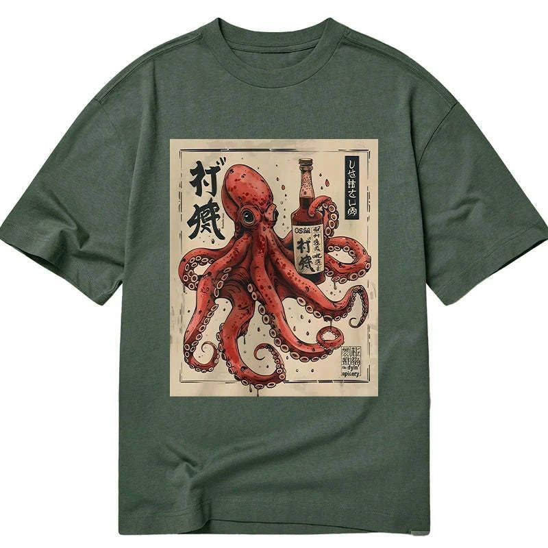osaka sake octopus japanese t-shirt for summer