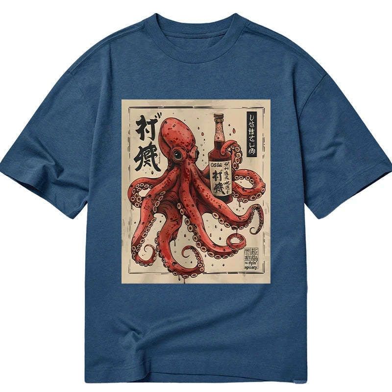 osaka sake octopus japanese t-shirt for summer