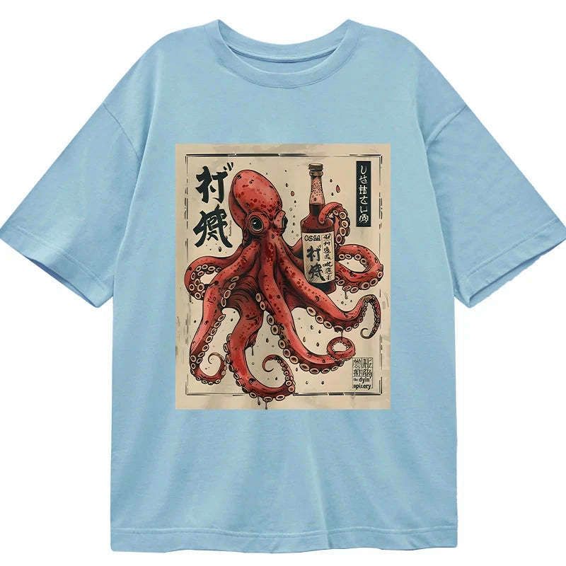 osaka sake octopus japanese t-shirt for summer
