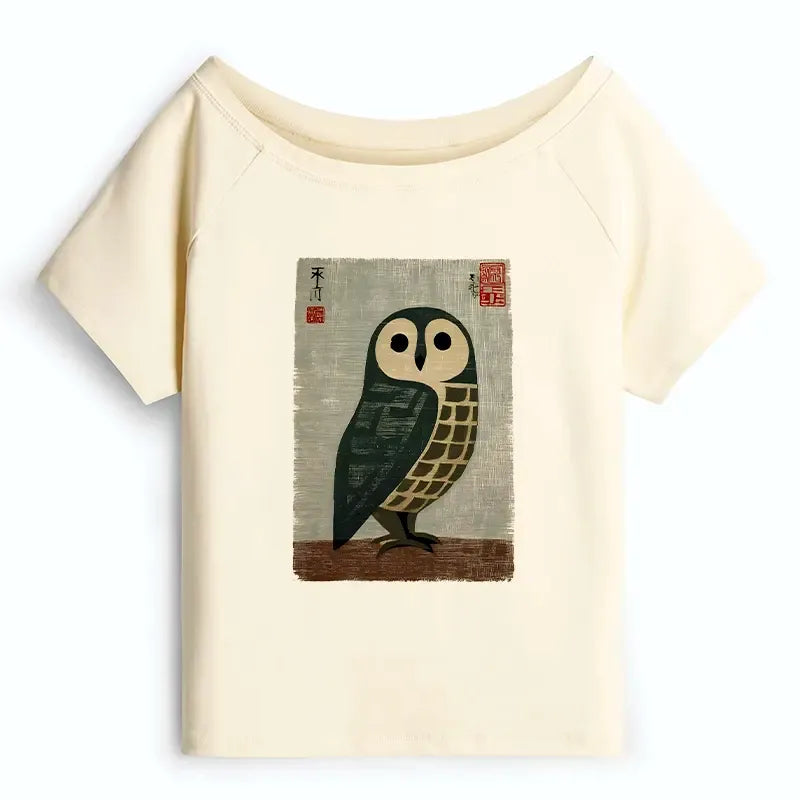 Traditional Owl Tee Casual Streetwear Trendy