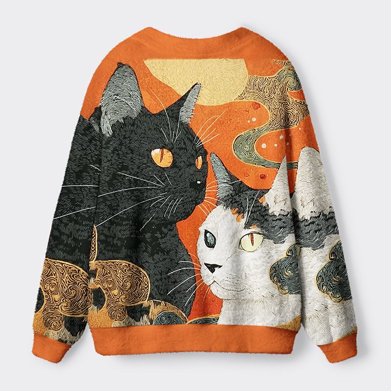 Kyoto-Lion I Don’t Need Therapy I Have My Cat To Judge Me Instead Ugly Cardigan Sweater
