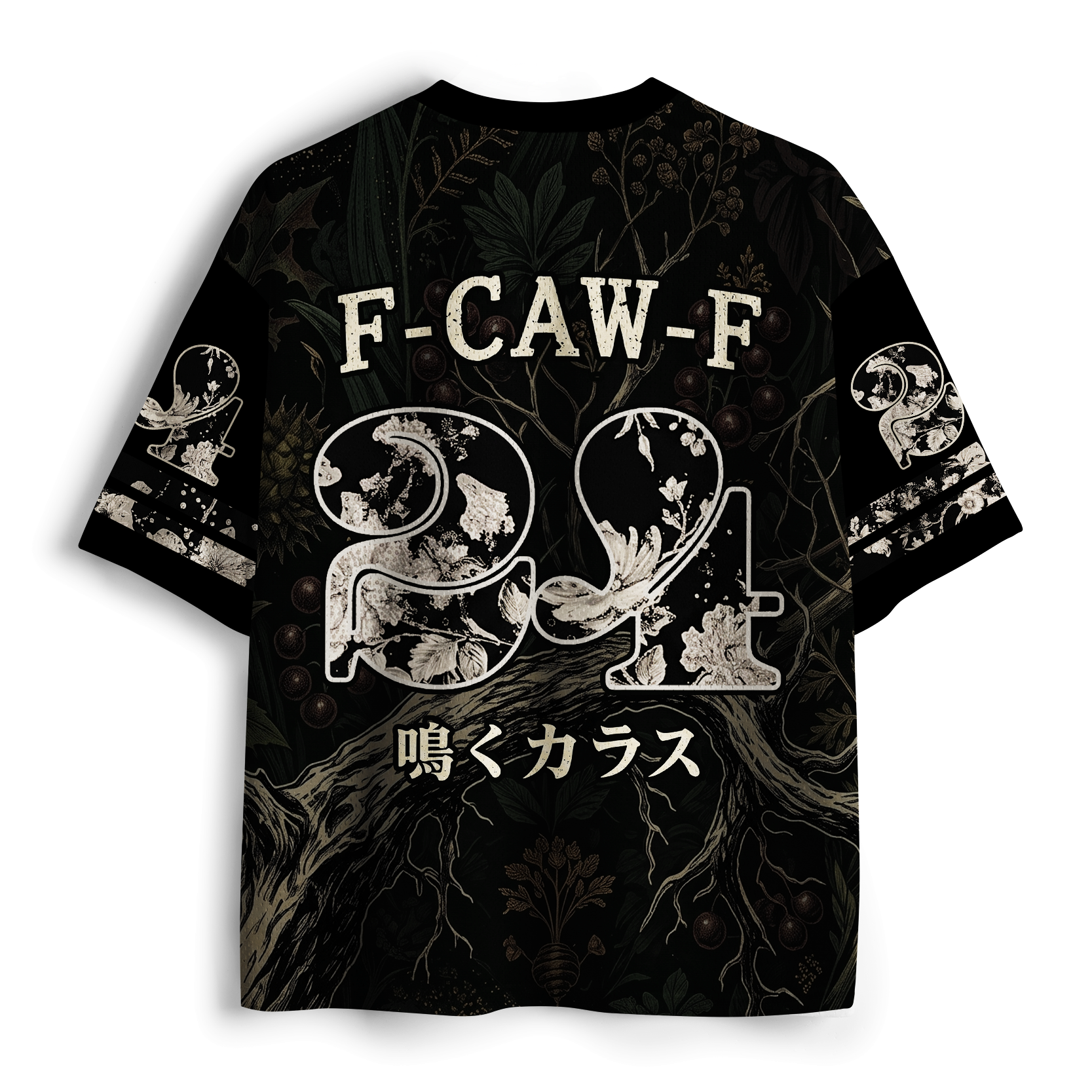 Vintage Raven Woodcut Mesh Jersey for Daily Wear