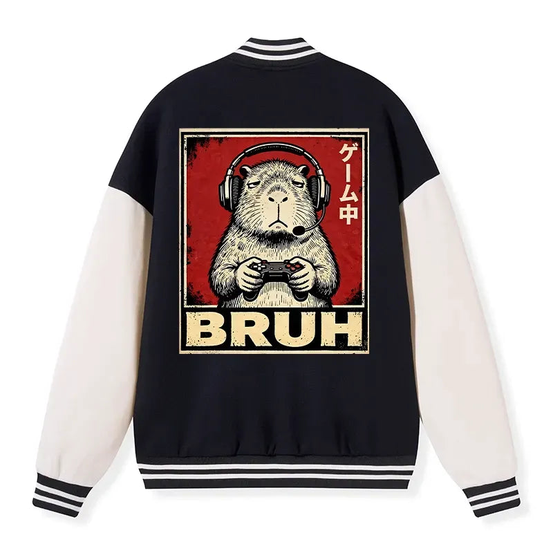 funny capybara varsity jacket gift for him