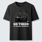 Kyoto-Lion Funny Meme Tired Black Cat Vibe Classic T-Shirt