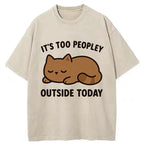 Kyoto-Lion Kawaii Resting Cat Washed T-Shirt