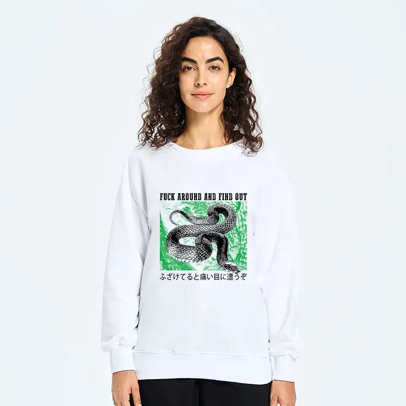 Japanese Snake Sweatshirt for Streetwear