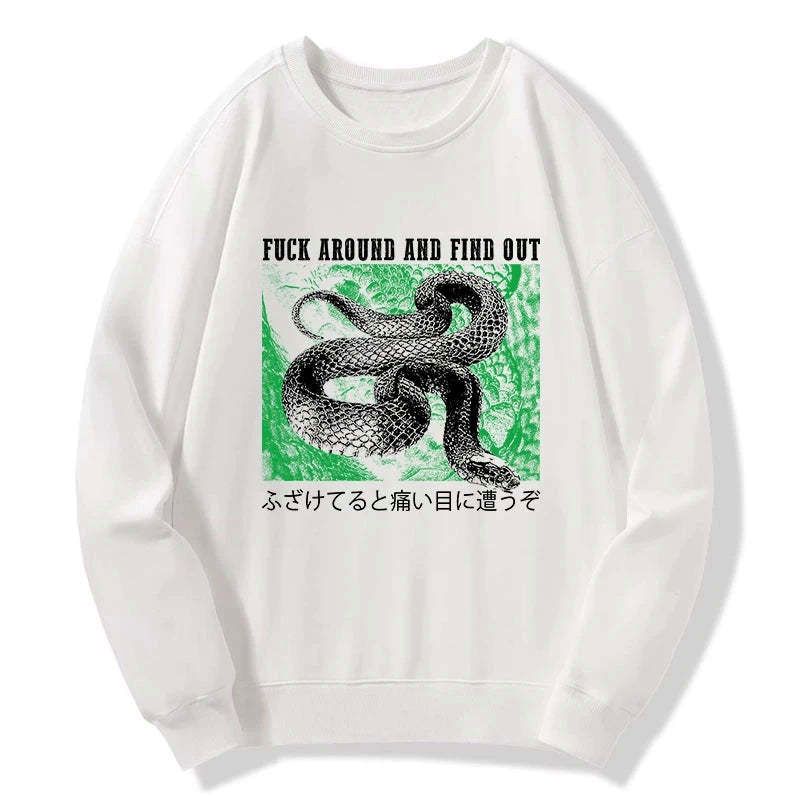 Japanese Snake Sweatshirt for Streetwear