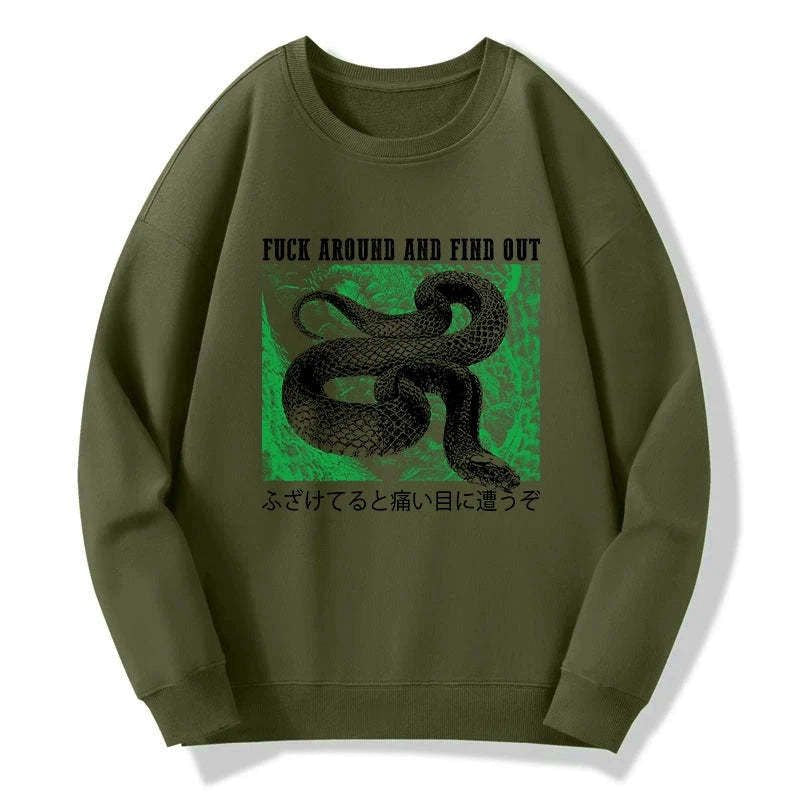 Japanese Snake Sweatshirt for Streetwear