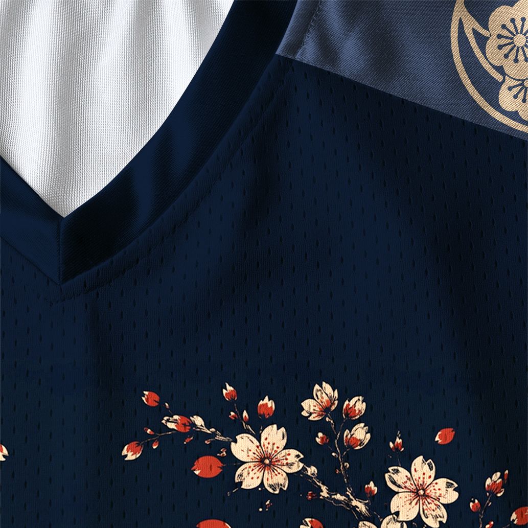 Kyoto-Lion Japanese Twin Koi Wave Art Paneled Long Sleeve Jersey